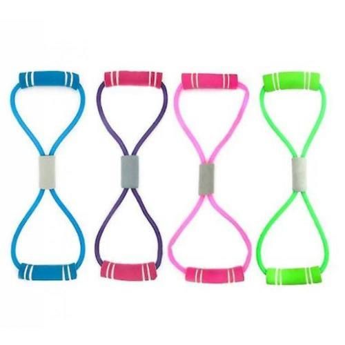 A Set Of Two Figure Eight Latex Tensioners Open Shoulder Arm Elastic Rope Home(Pink)