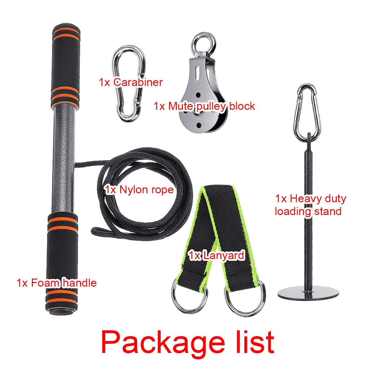 Fitness Pulley Cable System DIY Lifting Machine Triceps Rope Weight Workout Gift Black
