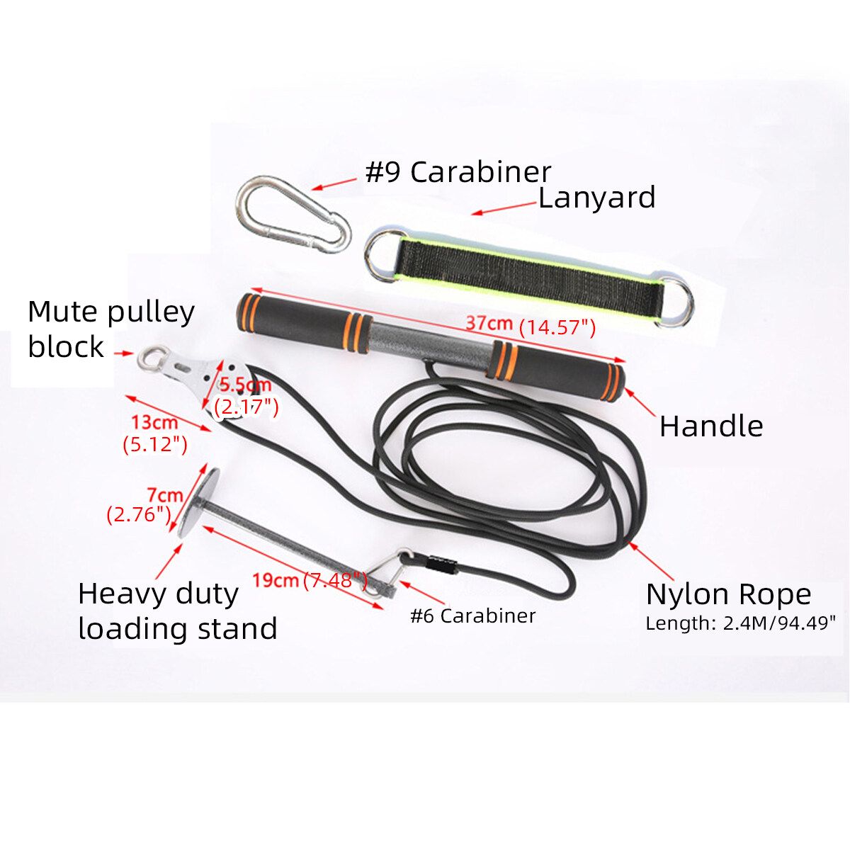 Fitness Pulley Cable System DIY Lifting Machine Triceps Rope Weight Workout Gift Black