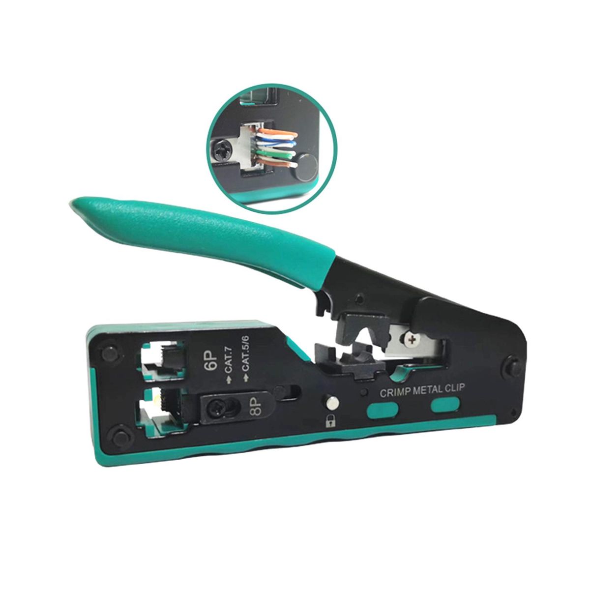 Pass Through Crimper Cutter  Network Cable Green