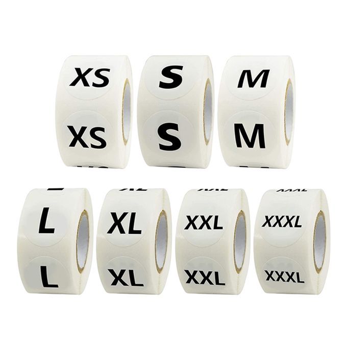 7x Clothes Size Hanger Stickers Round Sticky Size Labels XS