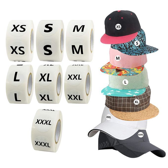 7x Clothes Size Hanger Stickers Round Sticky Size Labels XS