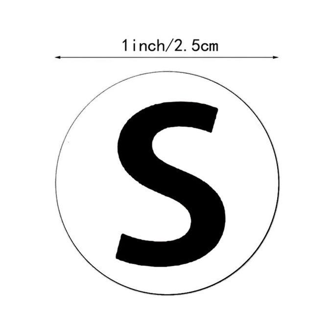 7x Clothes Size Hanger Stickers Round Sticky Size Labels XS