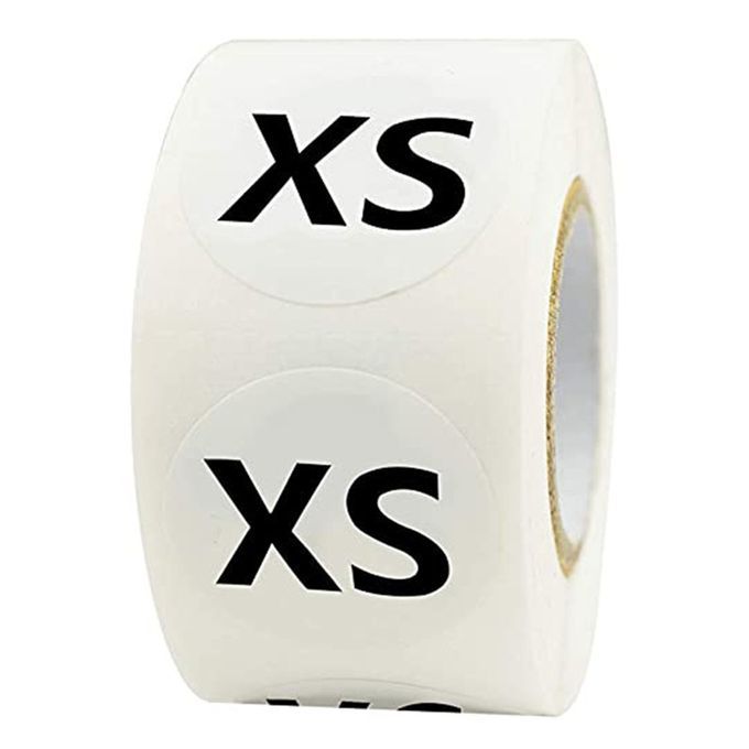 7x Clothes Size Hanger Stickers Round Sticky Size Labels XS