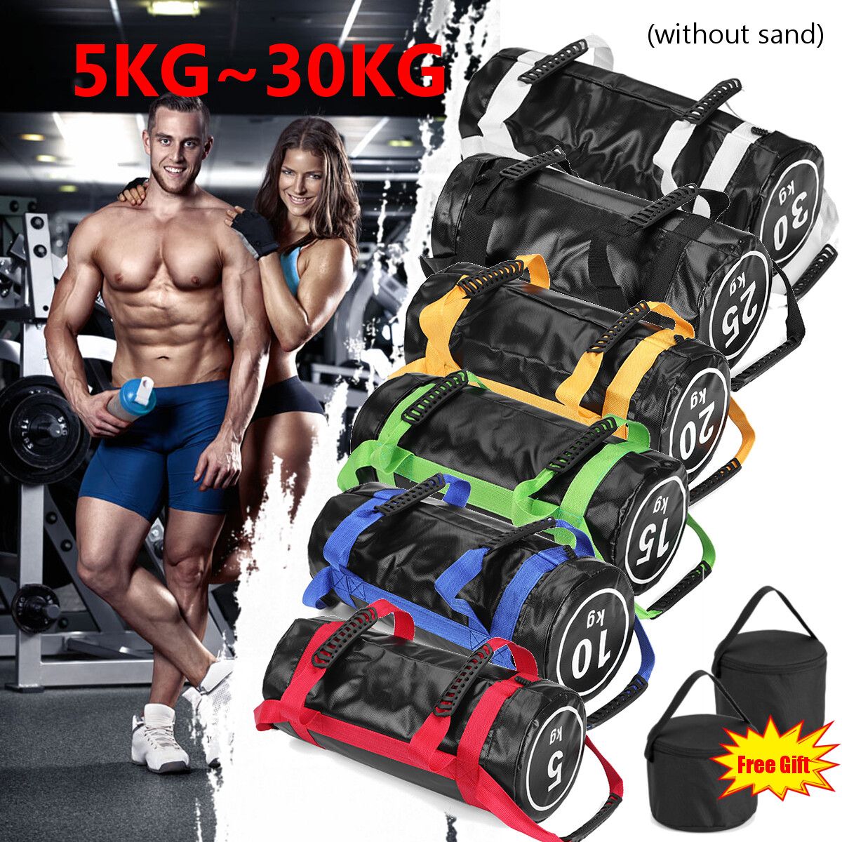 30KG Weighted Lifting Bulgarian Sandbag Boxing Fitness Physical Training Bag 30KG