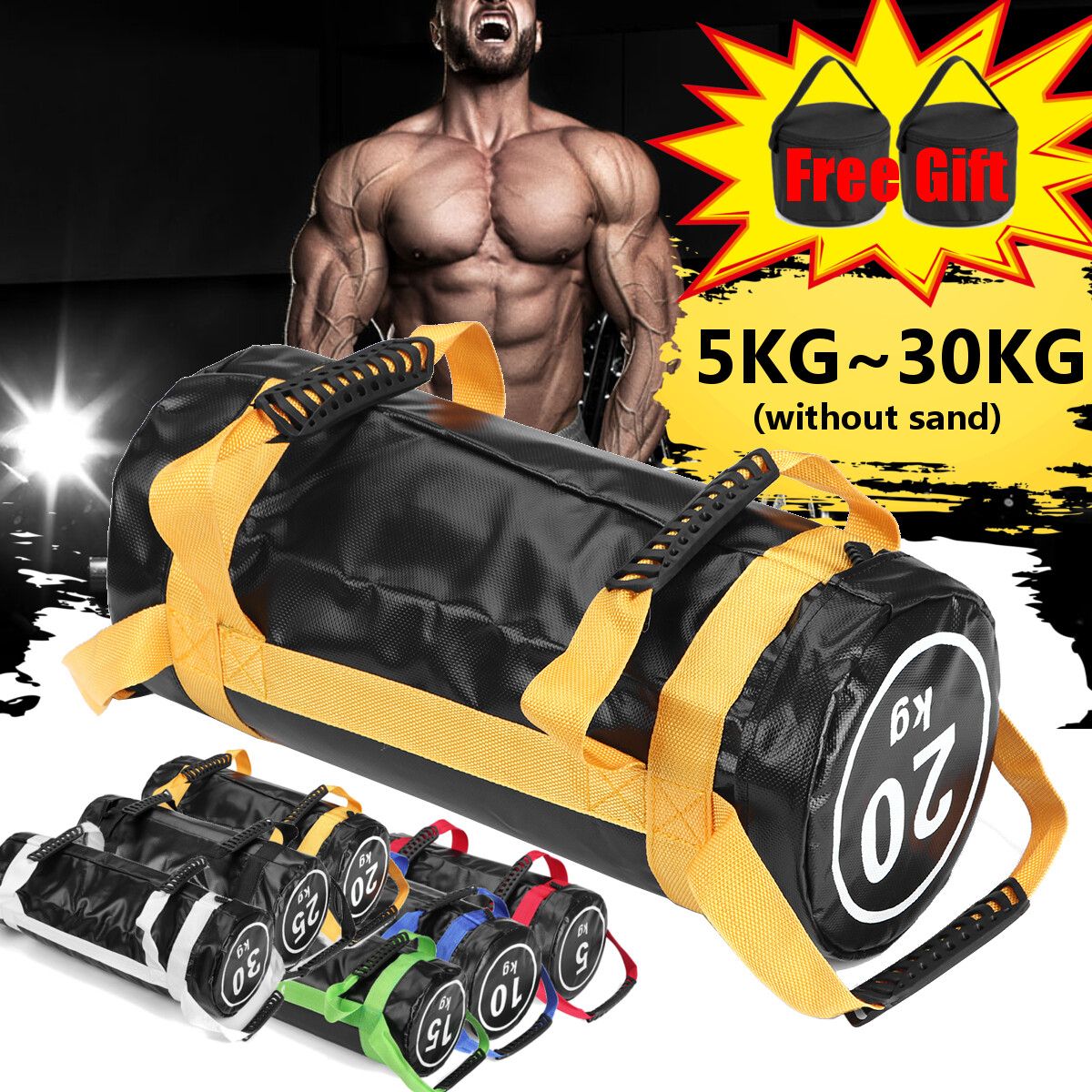 30KG Weighted Lifting Bulgarian Sandbag Boxing Fitness Physical Training Bag 30KG