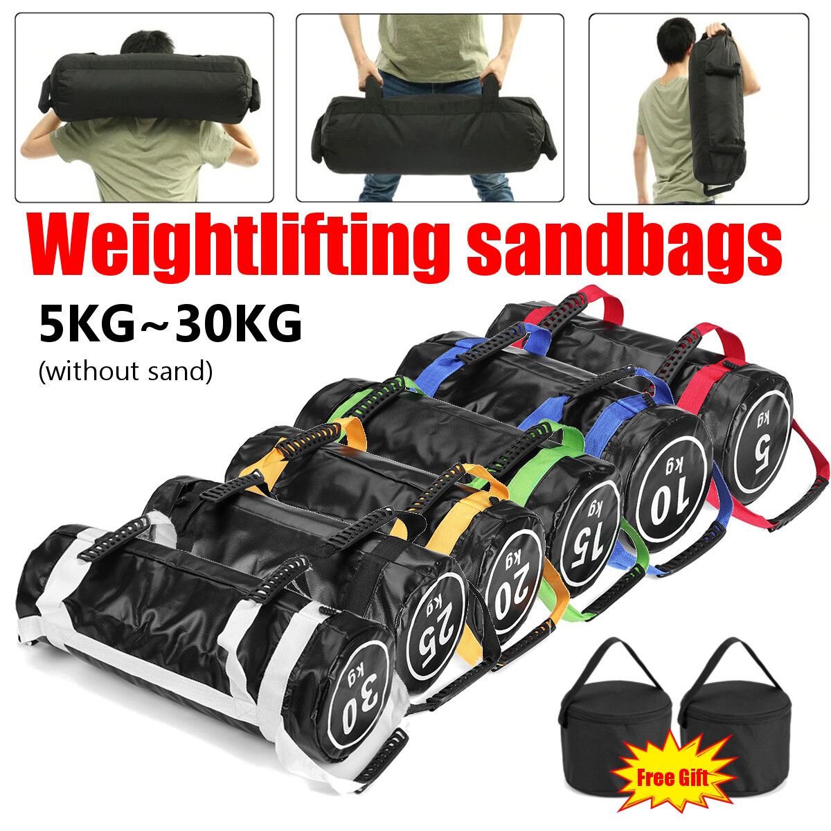 30KG Weighted Lifting Bulgarian Sandbag Boxing Fitness Physical Training Bag 30KG