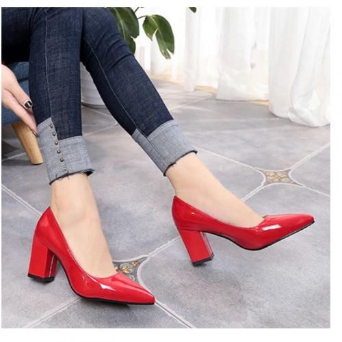 Ladies Corporate High Heel Office Shoe Women-red