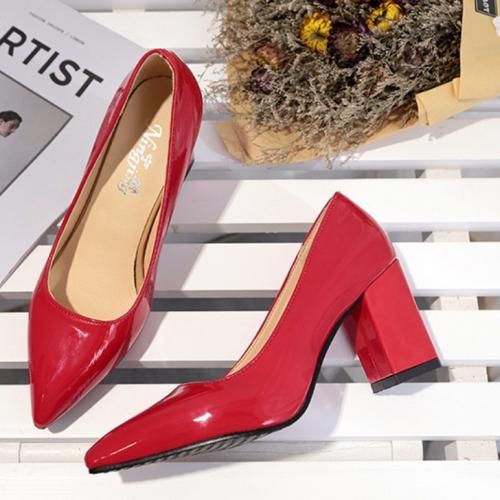 Ladies Corporate High Heel Office Shoe Women-red