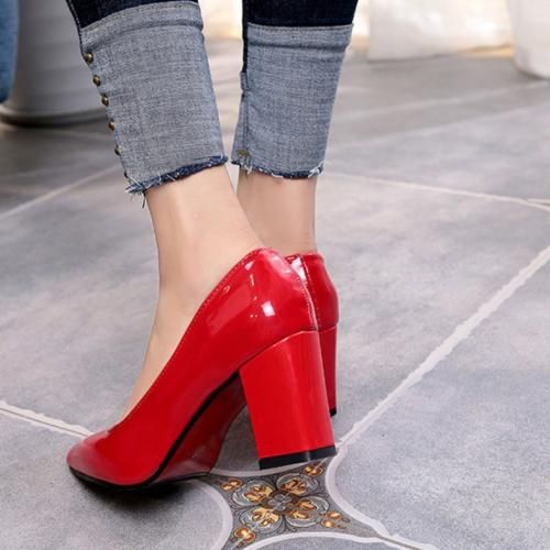 Ladies Corporate High Heel Office Shoe Women-red