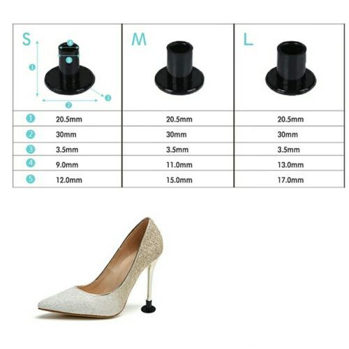 High Heel Protector Stopper - 3 In 1 (Small Medium Large) - Black