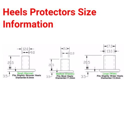 High Heel Protector Stopper - 3 In 1 (Small Medium Large) - Black