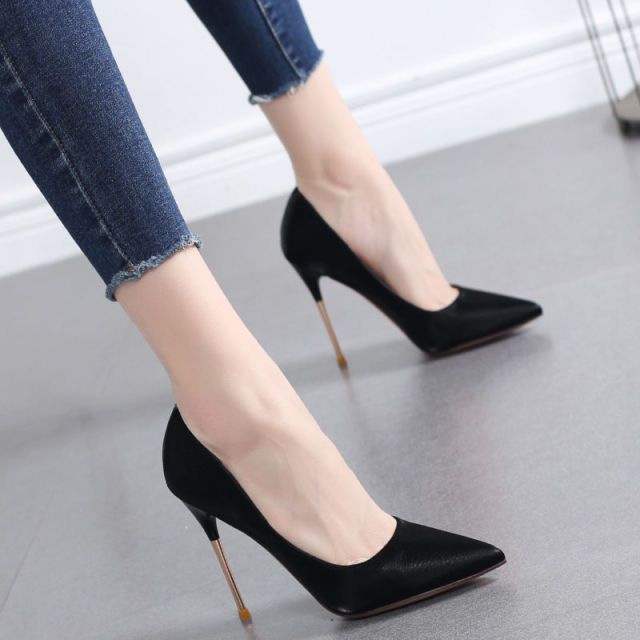 High Heels Red Metal Needle Women