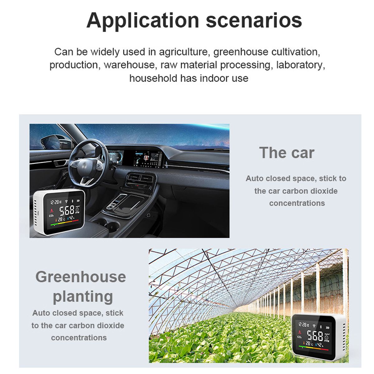 WiFi Smart CO2 Detector Portable Air Quality Monitor CO2