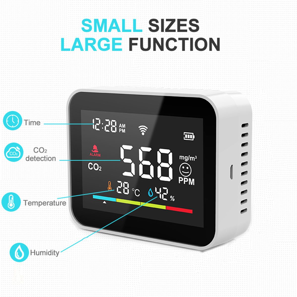 WiFi Smart CO2 Detector Portable Air Quality Monitor CO2