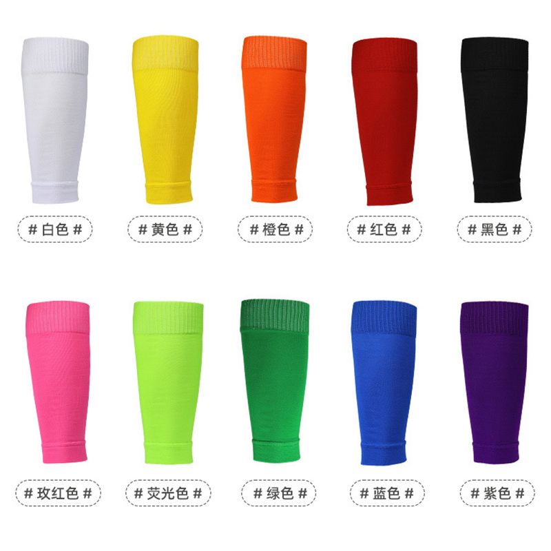 A Set Hight Elasticity Soccer Shin Guard Sleeves Adults Kids Football Pads Trusox Anti-Slip Sock Leg Cover Sport Protective Gear-Black Set