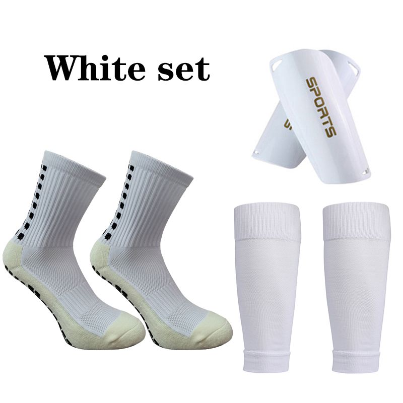 A Set Hight Elasticity Soccer Shin Guard Sleeves Adults Kids Football Pads Trusox Anti-Slip Sock Leg Cover Sport Protective Gear-Black Set