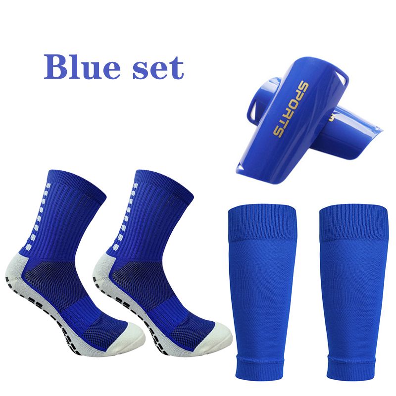 A Set Hight Elasticity Soccer Shin Guard Sleeves Adults Kids Football Pads Trusox Anti-Slip Sock Leg Cover Sport Protective Gear-Black Set