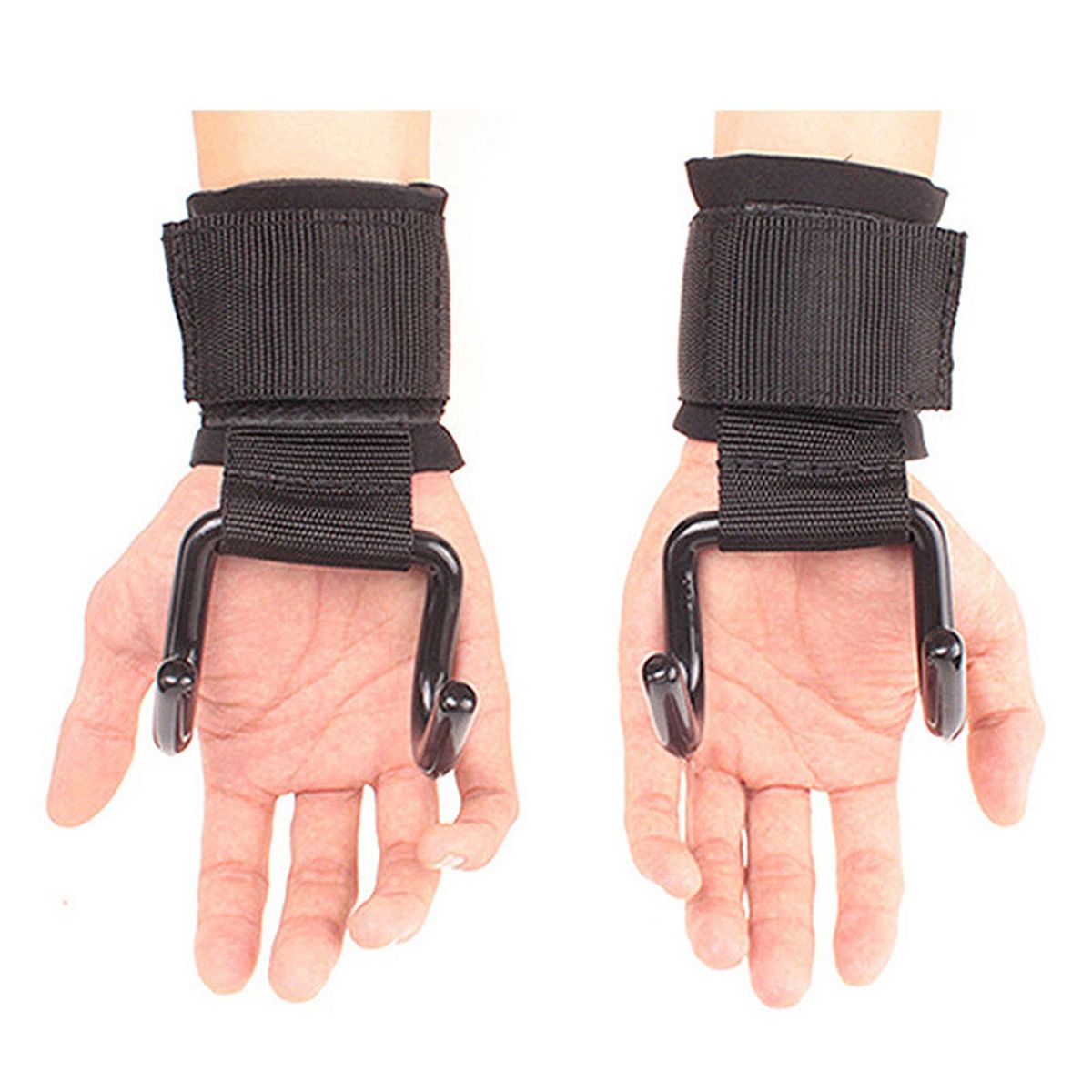 1 Pair Power Lifting Wrist Bracer Weightlifting Hook Hand-Bar Wrist Strap