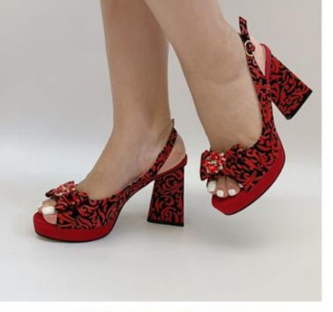 Cute Wine-red Ladies Wedge Heel Sandals