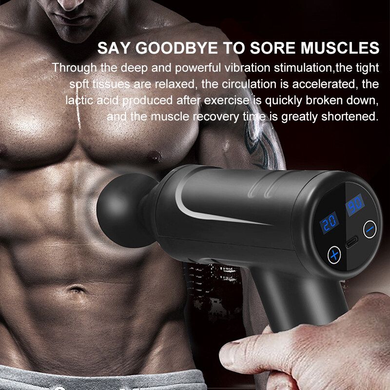 8 Heads LCD Massage Tool Percussion Massager Muscle Relaxing Deep Tissue Training Type 2