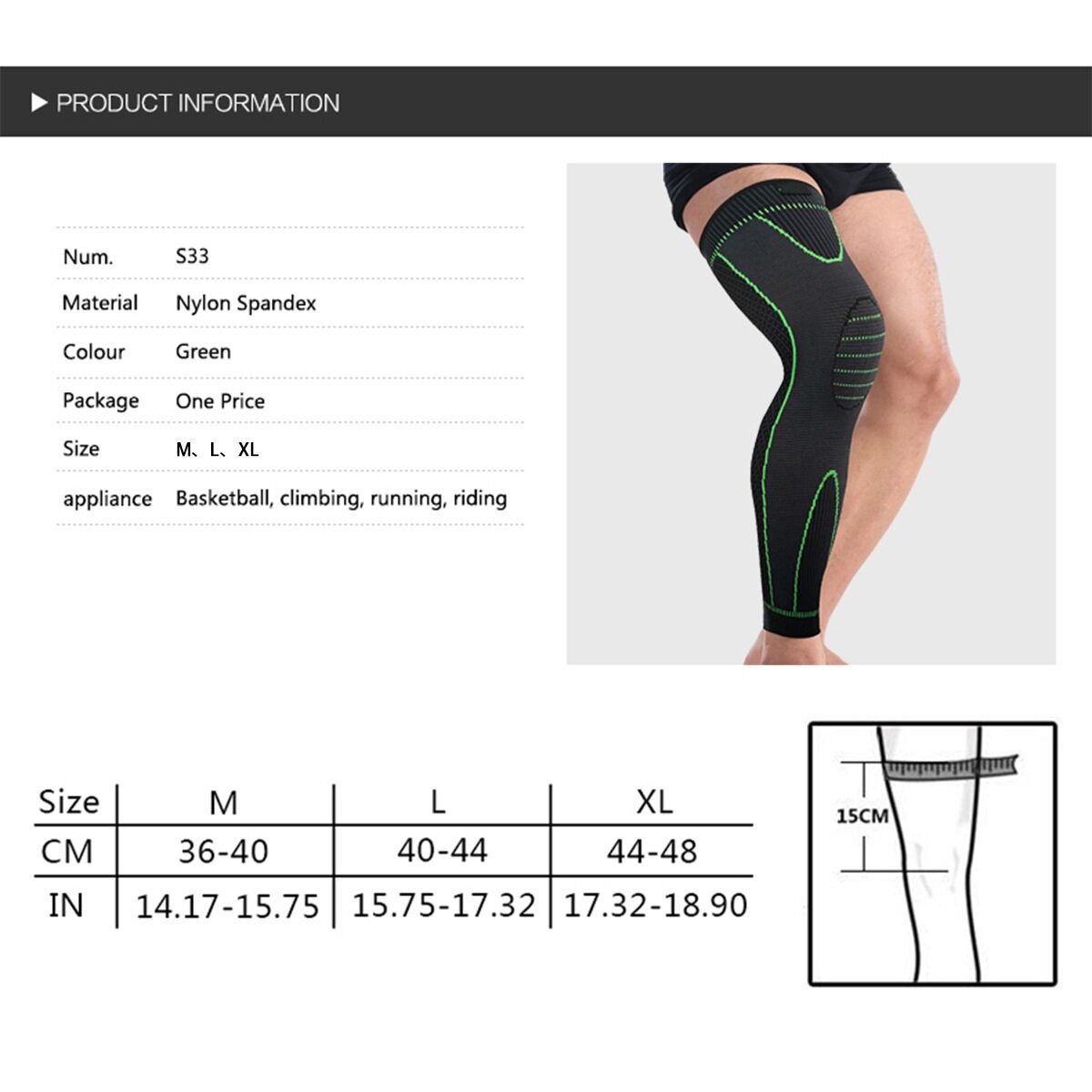 Mumian S33 1PC Knee Sleeve Joint Pain Arthritis Relief Knee Pad Sports Fitness Knee Protection L