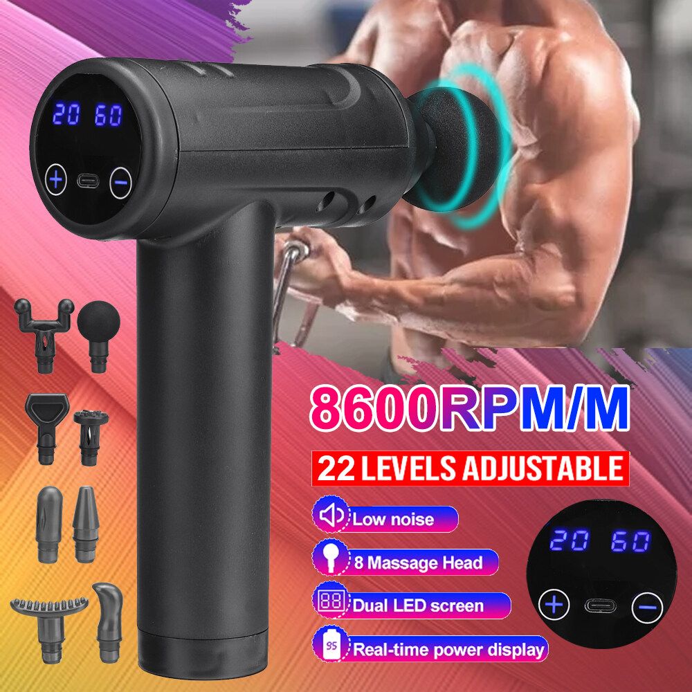 8 Heads LCD Massage Tool Percussion Massager Muscle Relaxing Deep Tissue Training Type 1