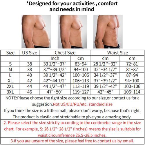 Men's Sweat Sauna Vest Waist Trainer Body Shaper Tank Top Compression