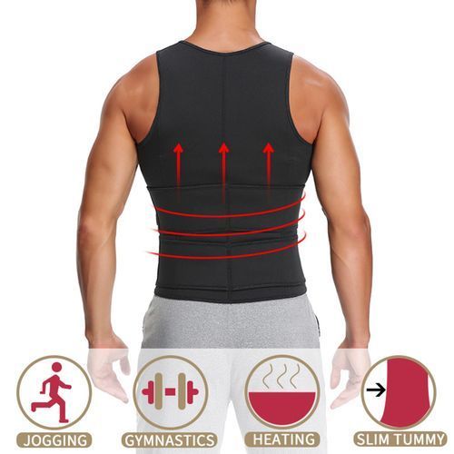 Men's Sweat Sauna Vest Waist Trainer Body Shaper Tank Top Compression