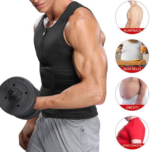 Men's Sweat Sauna Vest Waist Trainer Body Shaper Tank Top Compression