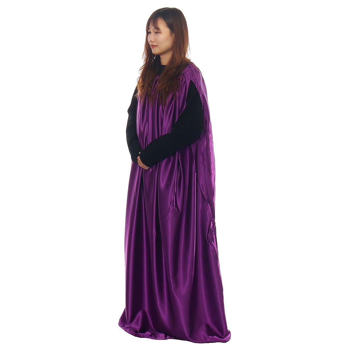 Handmade Yoni Steam Gown Steaming Dress Sweating Clothes Breathable V-Steam Capes Functional Steam Tool 04 Purple