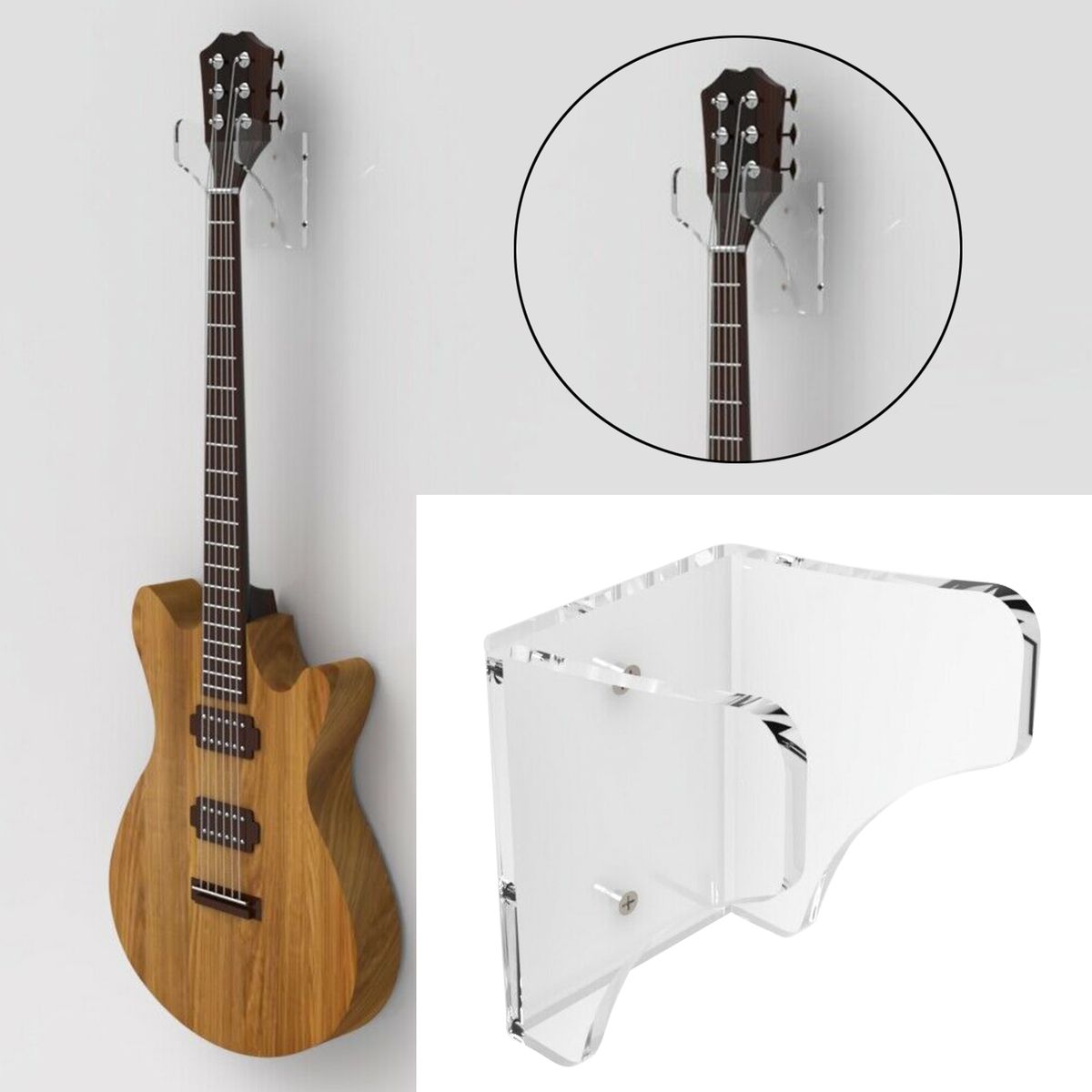 Wall Mounted Guitar Hanger Stand For Hanging Guitar Save Space Clear