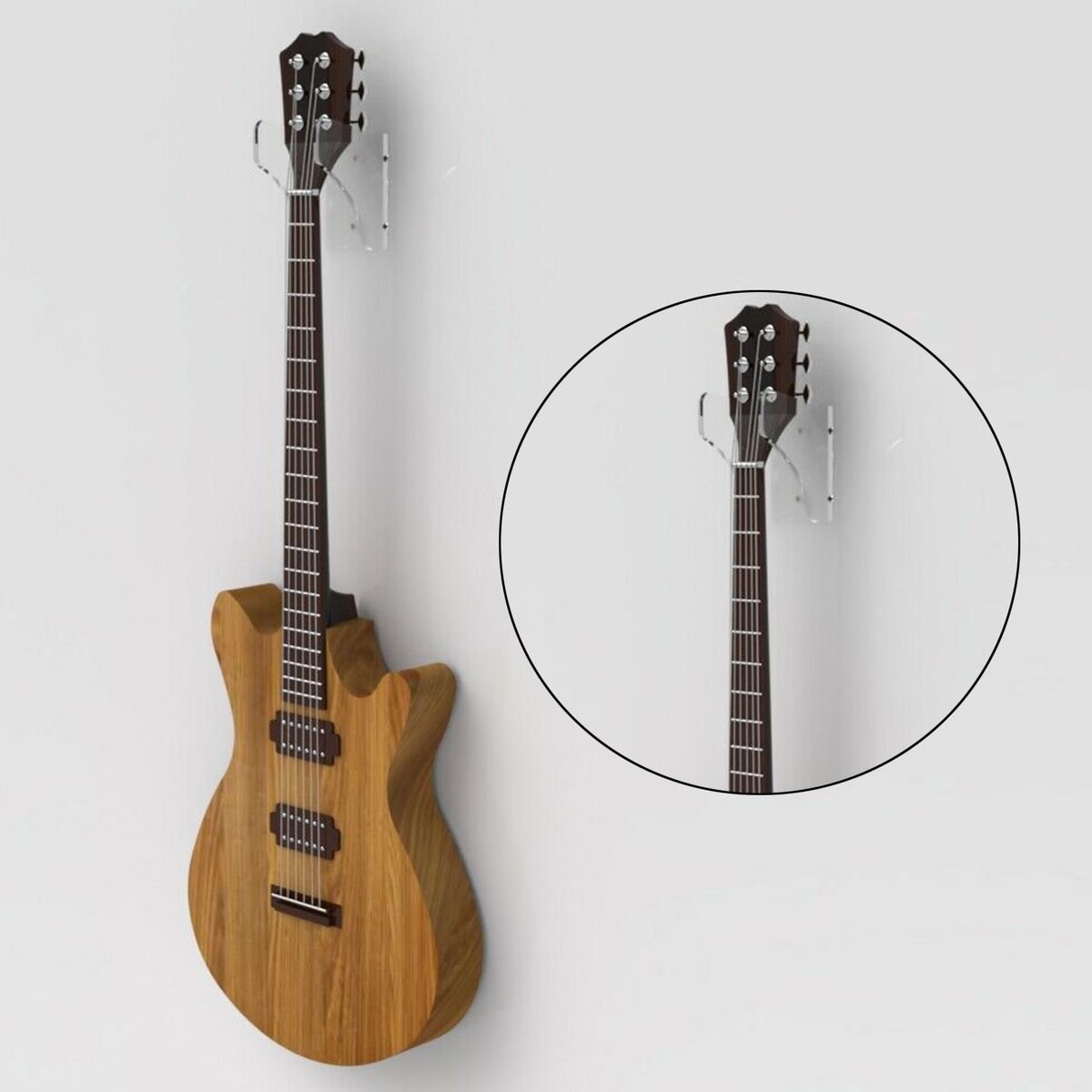 Wall Mounted Guitar Hanger Stand For Hanging Guitar Save Space Clear