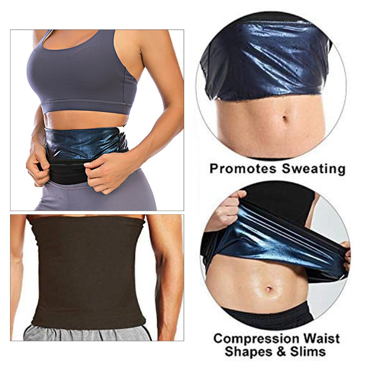 Heat Trapping Sweat Enhancing Compression Waist Slimming Top