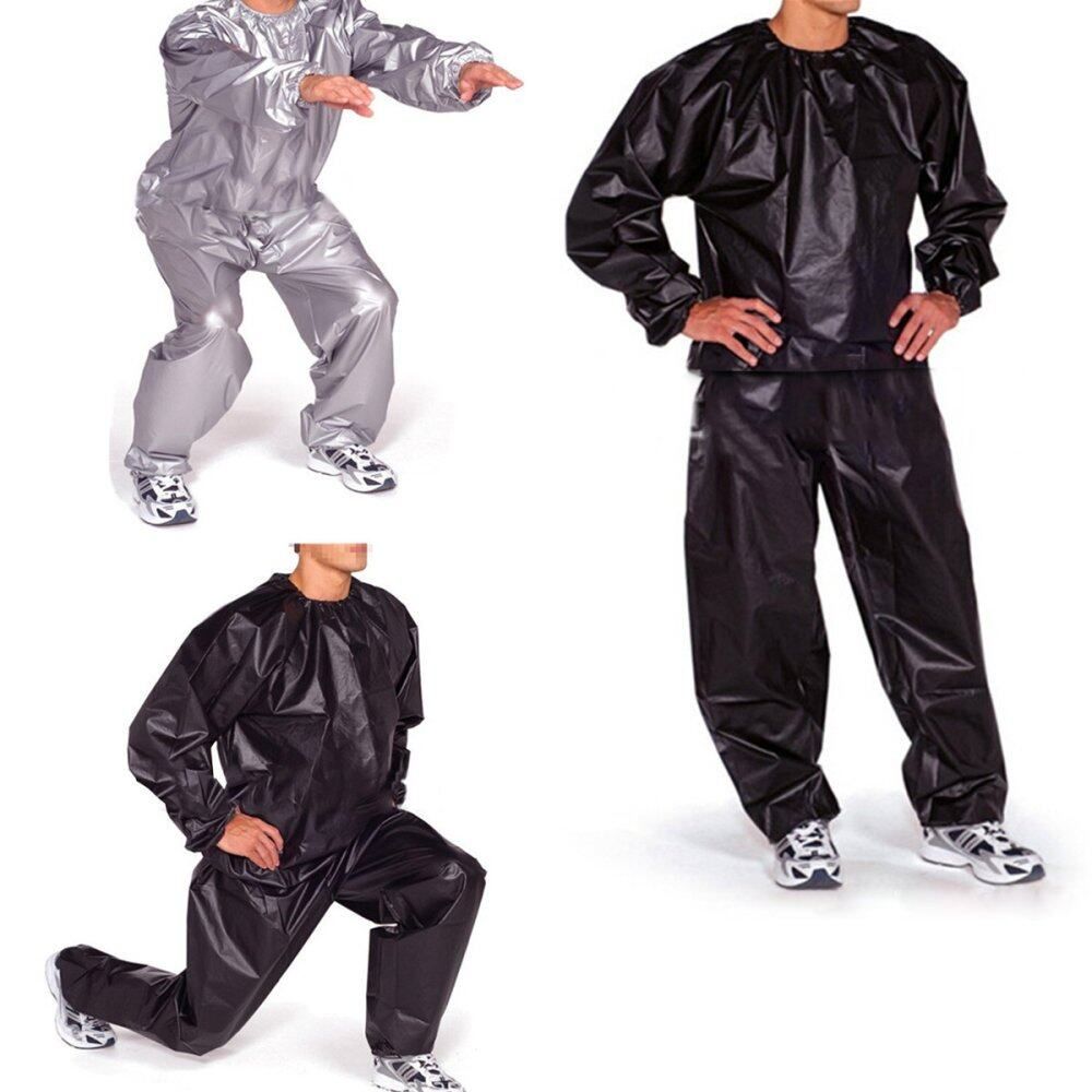 Fitness Loss Weight Sweat Suit Sauna Suit Exercise Gym Size L Grey Gray L