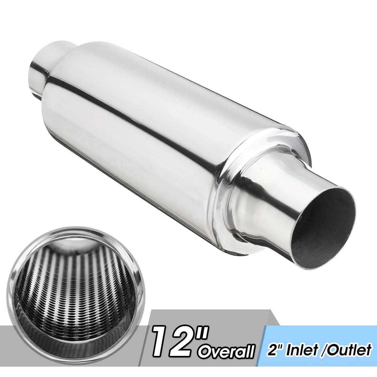 2" Inlet/Outlet Performance Muffler Exhaust / Resonator 12" Inch Overall