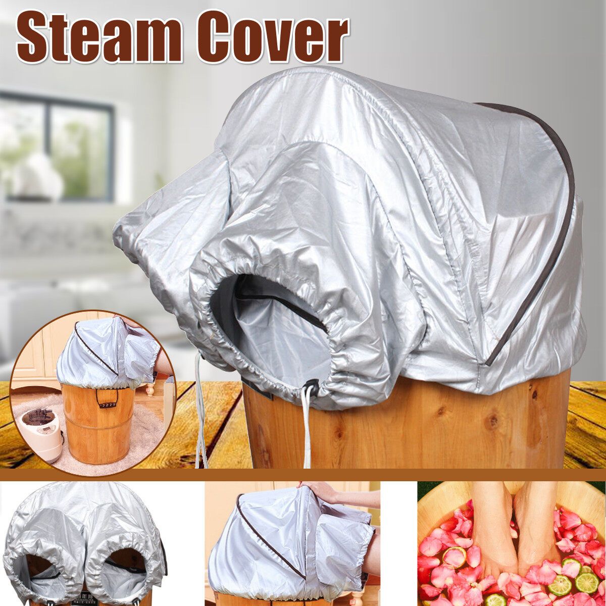 Sauna Bucket Steam Sauna Cover Fumigation Barrel Bathing Suit Clothing Foot Bath Soaking Knee Smock