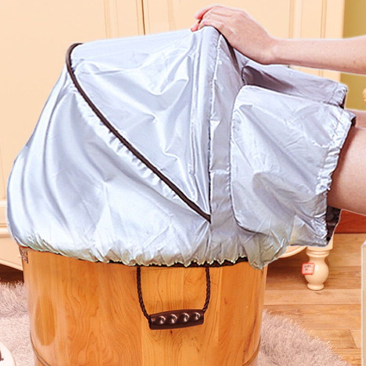 Sauna Bucket Steam Sauna Cover Fumigation Barrel Bathing Suit Clothing Foot Bath Soaking Knee Smock