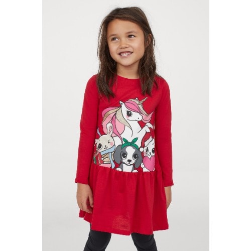 Red Dress And Leggings Set