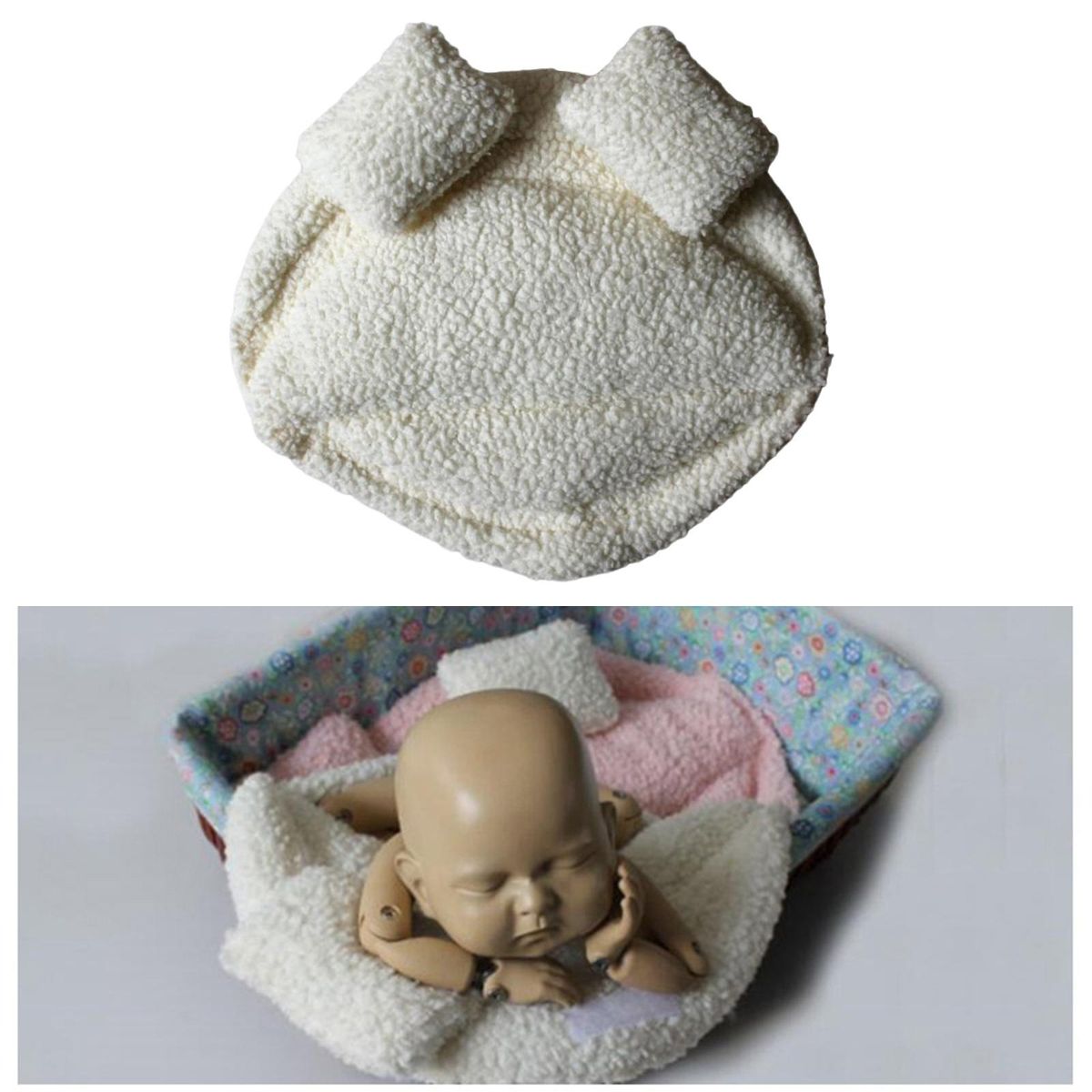 Newborn Photography Props Basket Filler Background Blanket White