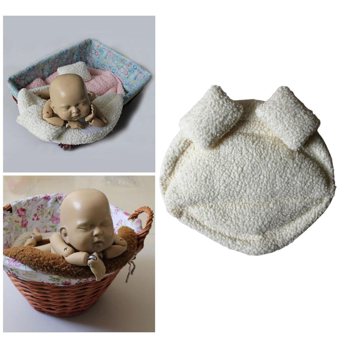 Newborn Photography Props Basket Filler Background Blanket White