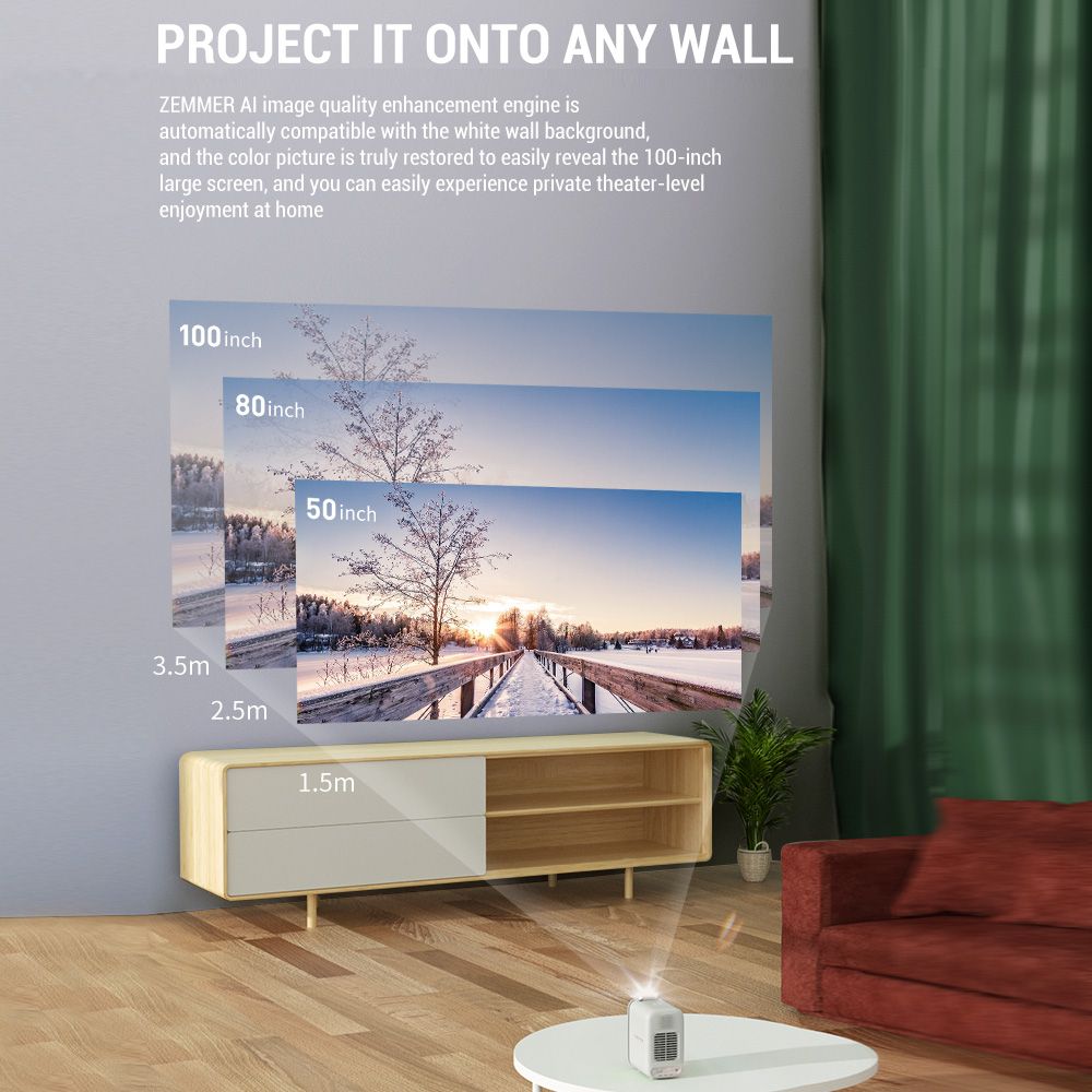 ZEEMR MINI Projector M1 Home Theater Conference Bedroom