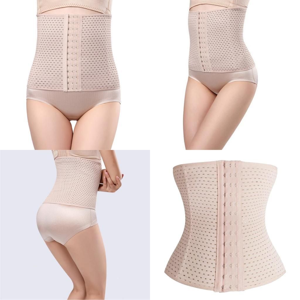 Waist Tummy Belt Body Girdle Trainer Shaper Cincher M Skin Color