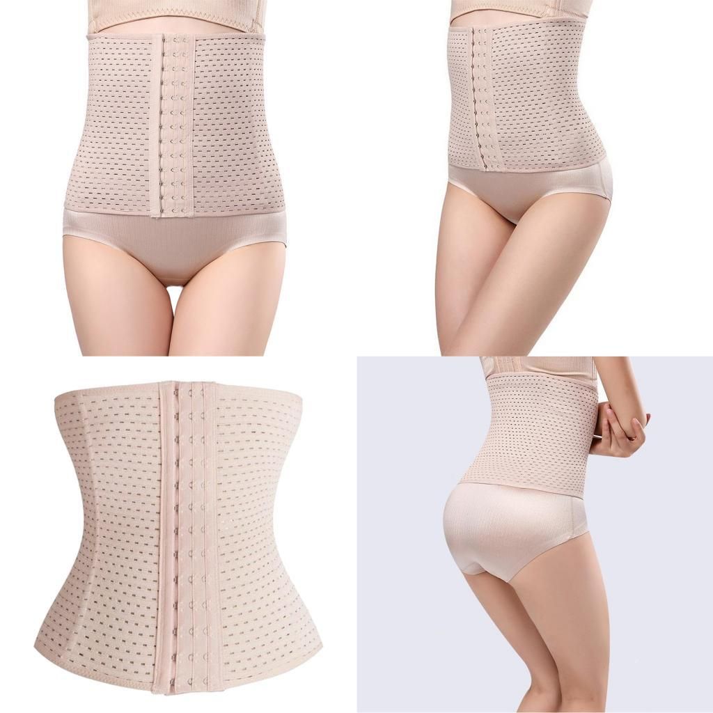 Waist Tummy Belt Body Girdle Trainer Shaper Cincher M Skin Color