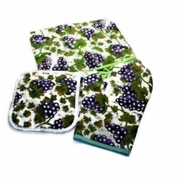 Kitchen Apron With Pot Holder And Oven Gloves