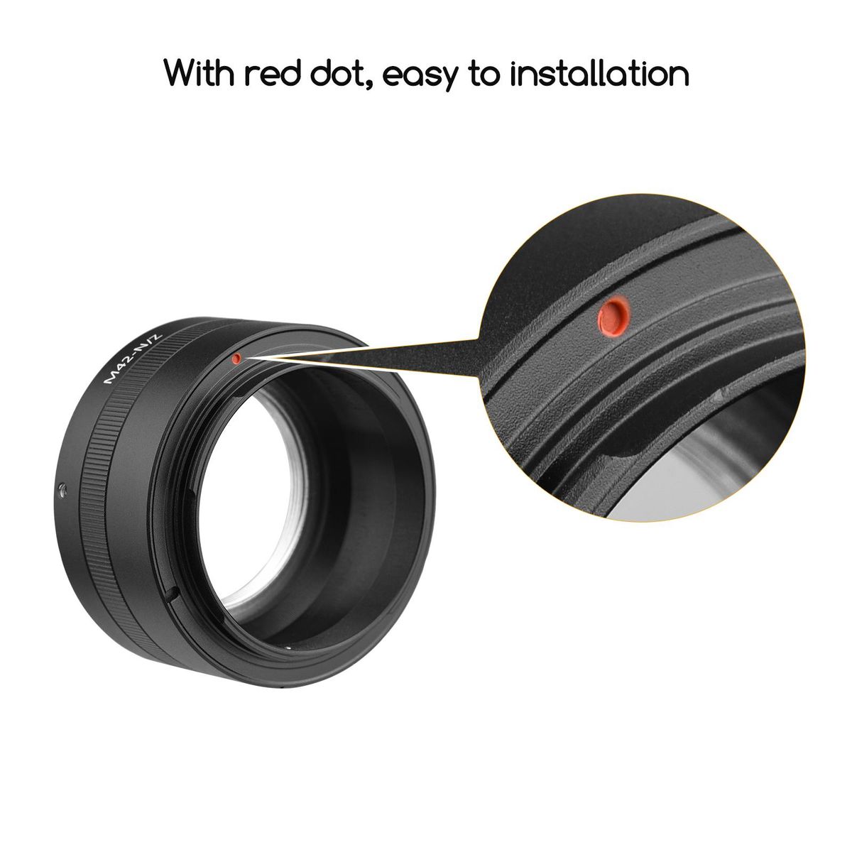 Manual Lens Mount Adapter Ring Aluminum Alloy for M42-Mount Lens to Nikon Z5/Z6/Z7/Z50 Z-Mount Mirrorless Camera