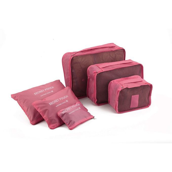 6 P S/Set Square Travel Luggage Storage Bags  Lothes Organizer Pou H  Ase-Watermelon Red