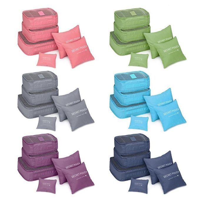 6 P S/Set Square Travel Luggage Storage Bags  Lothes Organizer Pou H  Ase-Watermelon Red