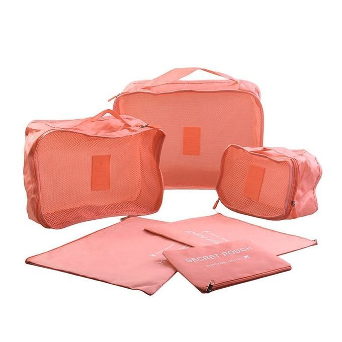 6 P S/Set Square Travel Luggage Storage Bags  Lothes Organizer Pou H  Ase-Watermelon Red