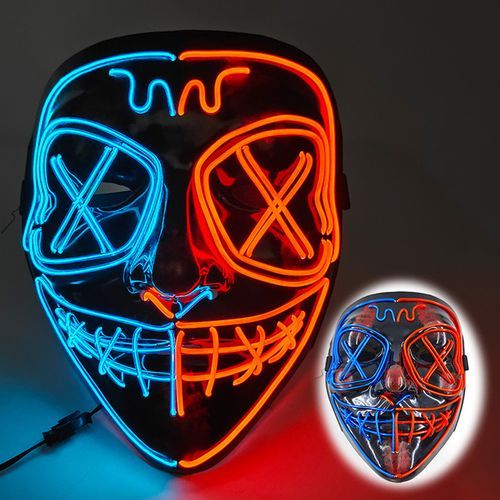 Halloween Luminous Neon Mask Led Masquerade Party Mask